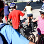 Texas schoolchildren learn bicycle safety.
