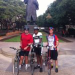 TxDOT's Phil Wilson, Senator Rodney Ellis, and BikeTexas' Robin Stallings on UT Campus. Not Pictured: Jay Bond.